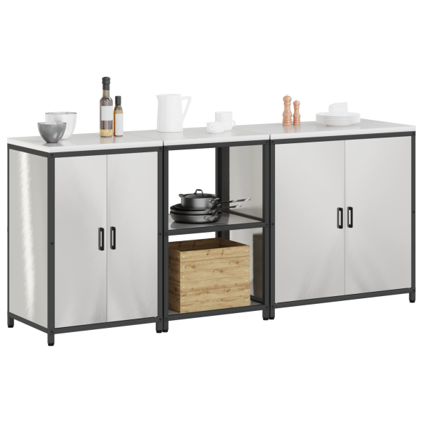 Conjunto de Almacenamiento para Cocina 3 pcs Plateado M 3