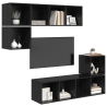 Conjunto de mueble de TV 4 pcs Roble negro 37 x 37 x 142.5 cm 3