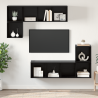 Conjunto de móvel de TV 4 pcs Carvalho preto 37 x 37 x 142.5 cm 4