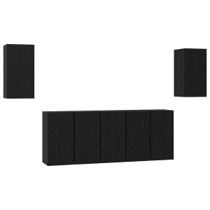 Conjunto de mueble de TV 7 pcs Roble negro 30.5 x 30 x 60 cm H