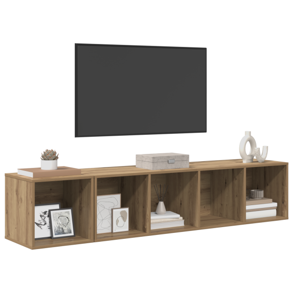 Juego de muebles de TV 2 pcs Roble artisan 37 x 37 x 142.5 cm M 3