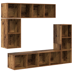 Conjunto de mueble de TV 4 pcs Madera antigua H