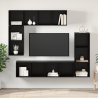 Conjunto de mueble de TV 4 pcs Roble negro Madera contrachapada 4