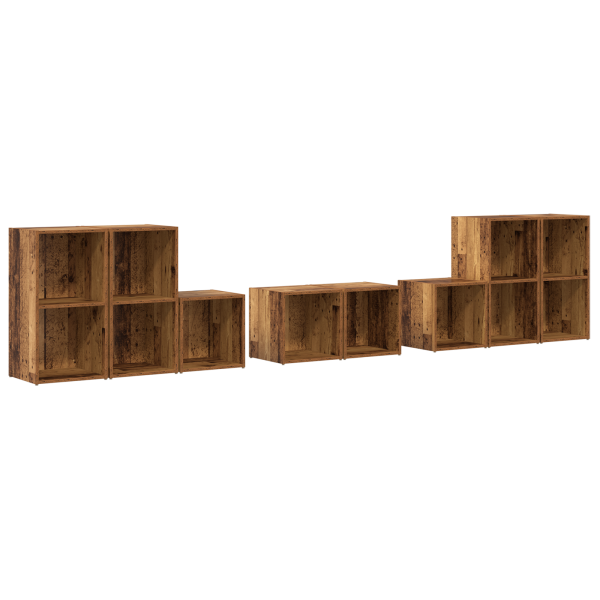 Juego de muebles de TV 8 pcs Madera Vieja Madera contrachapada M 2