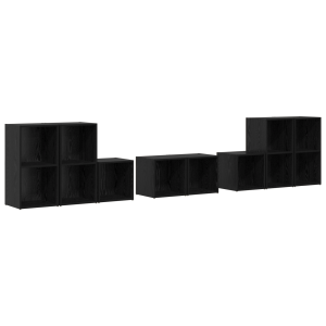 Conjunto de Estantes para TV 8 pcs Carvalho Preto H