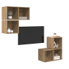 Juego de muebles de TV 4 pcs Roble artisan 37 x 37 x 72 cm 3