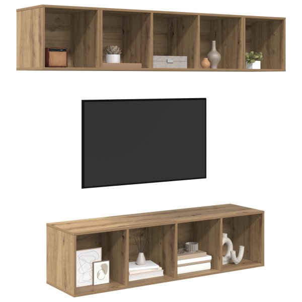 Conjunto de mueble de TV 4 pcs Roble artisan 37 x 37 x 142.5 cm M 3