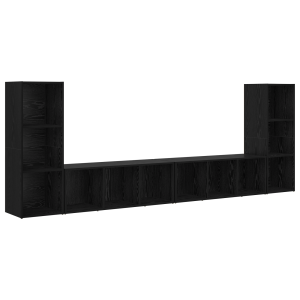 Gabinete para TV 4 pcs Carvalho Preto 37 x 35 x 107.5 cm H