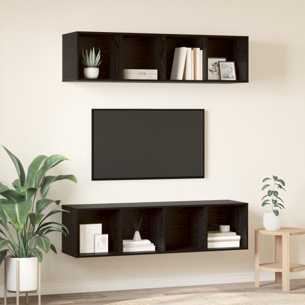 Conjunto de móvel de TV 2 pcs Carvalho preto 37 x 37 x 142.5 cm M 4