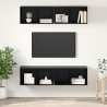 Mueble de TV de Pared 4 pcs Roble negro 37 x 37 x 72 cm 1