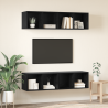Gabinete de TV de Parede 4 pcs Carvalho preto 37 x 37 x 72 cm 4