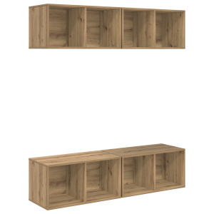 Mueble de TV de Pared 4 pcs Roble artisan 37 x 37 x 72 cm H