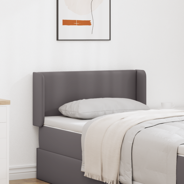 Orejas de Cabecera 2 pcs Gris 40 x 16 x 5 cm Cuero sintético D