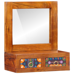 Armario de pared de madera maciza de acacia 40x20x50 cm H