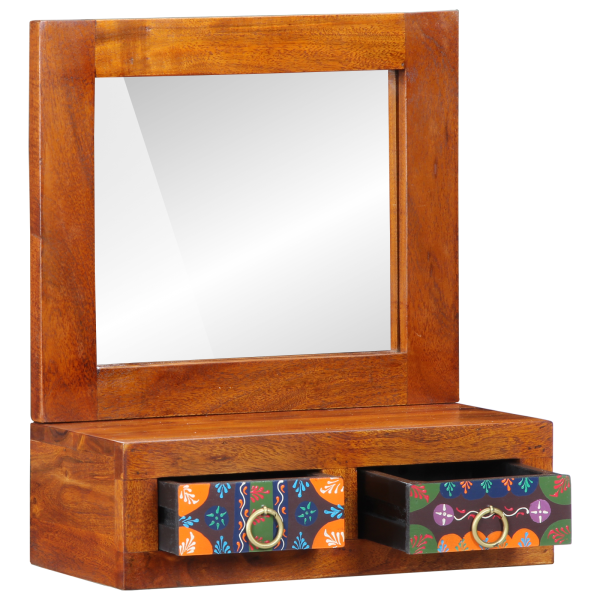 Armario de pared de madera maciza de acacia 40x20x50 cm M 3