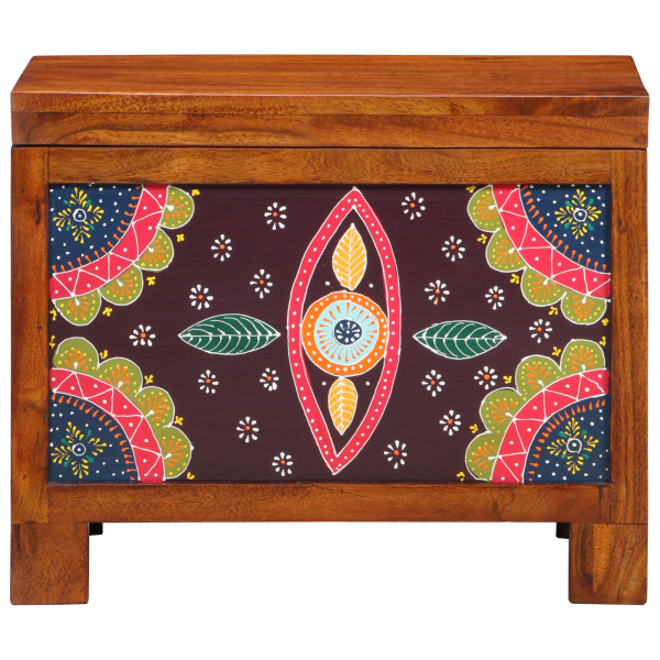 Caja de Almacenamiento Marrón Miel 50x30x40 cm Madera Sólida de Acacia M 4