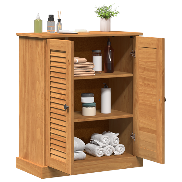Gabinete de Baño con almacenamiento Marrón miel 68 x 34 x 80 cm M 3