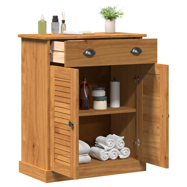 Gabinete de Baño con almacenamiento Marrón miel 68 x 34 x 80 cm M 3