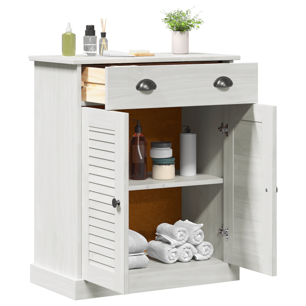 Gabinete de Baño Blanco 68 x 34 x 80 cm Madera maciza de pino M 3