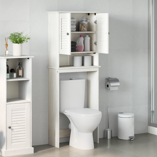 Mueble de baño Blanco 60 x 27 x 161 cm Madera maciza de pino M 4
