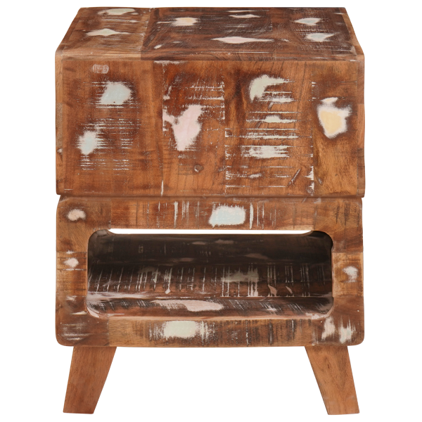 Mesas auxiliares con estante Multicolor madera maciza reciclada M 4