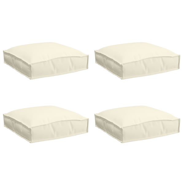 Cojines de Palet para Asiento 4 pcs Crema 40x40x8 cm Tejido Oxford M 2