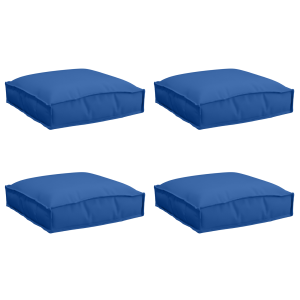 Conjunto de 4 Almofadas de Palete Azul Royal 40 x 40 x 8 cm em Tecido Oxford H
