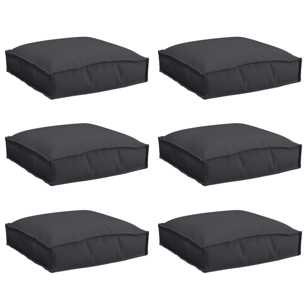 Cojines de Pallet para asiento 6 pcs Negro 40x40x8 cm Tela Oxford M 2