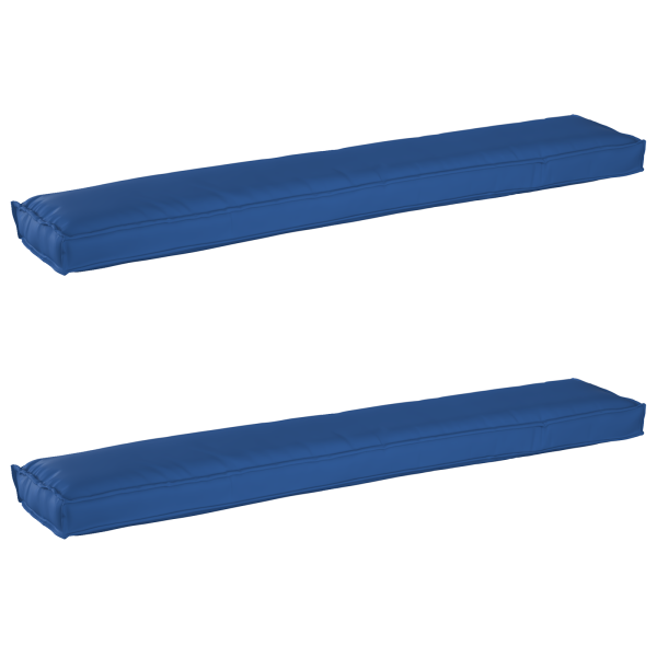 Almofadas de Palete para Banco 2 pcs Azul Royal 200x40x8 cm Tecido Oxford M 2