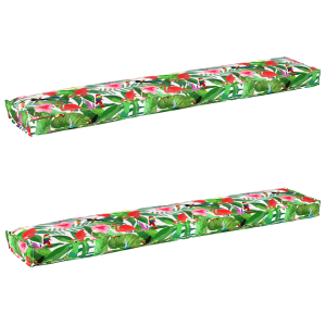 Almofadas de Paletes para Banco 2 pcs Selva Tropical 200x40x8 cm Tecido Oxford H