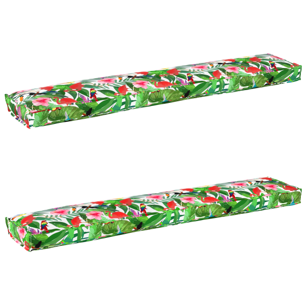 Almofadas de Paletes para Banco 2 pcs Selva Tropical 200x40x8 cm Tecido Oxford M 2