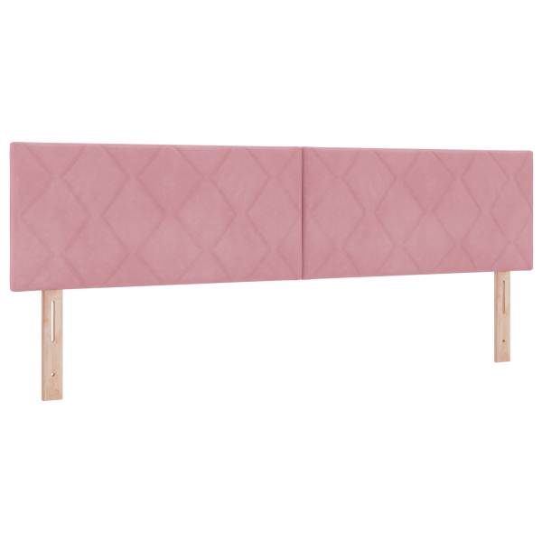 Cabecero de bloques de diamante en terciopelo rosa. 180 cm M 2