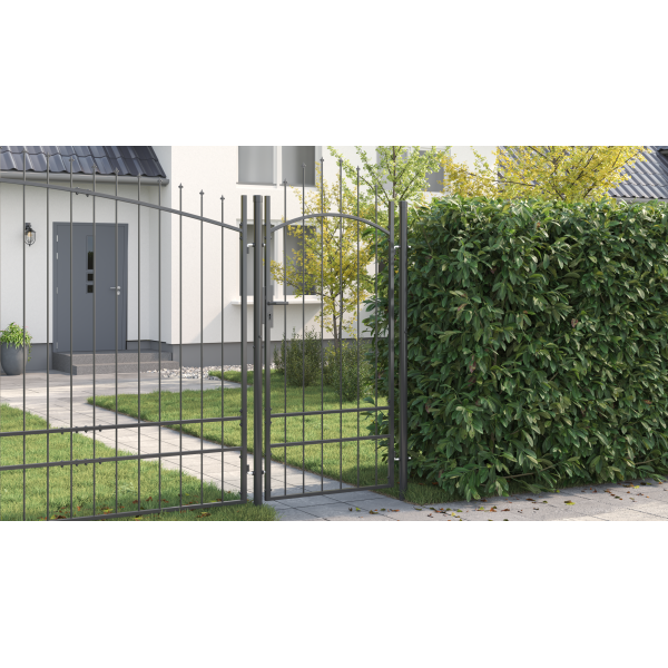 Puerta de jardín Gris 200 x 100 cm 100 x 200 cm Acero M 4