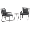Conjunto de Comedor de Jardín 3 pcs Negro. Antracita 2