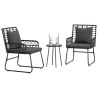 Conjunto de Comedor de Jardín 3 pcs Negro. Antracita 3