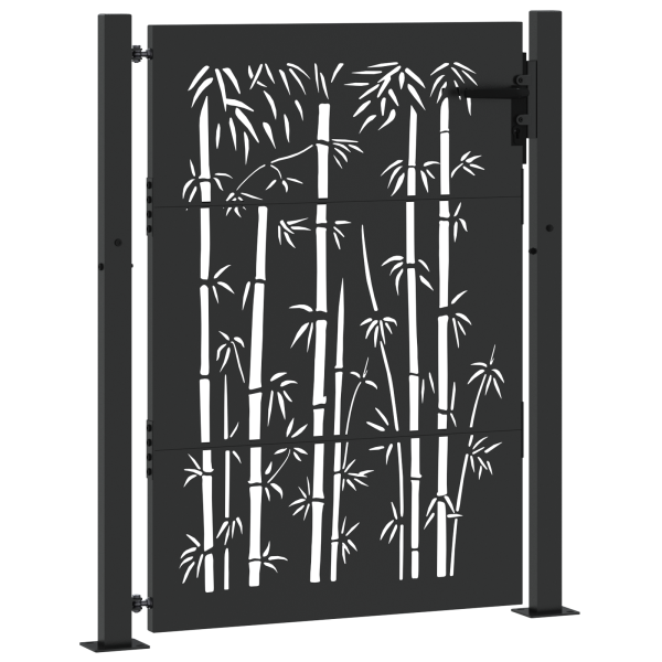 Puerta de jardín Otro con cerradura Negro 105 x 150 cm M 4
