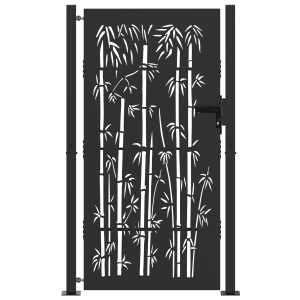 Puerta de jardín Otro con cerradura Negro 105 x 175 cm H