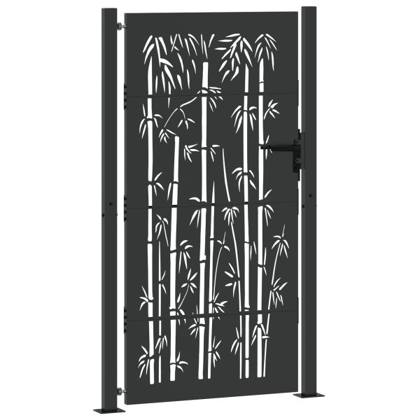 Portão de Jardim Preto 105 x 200 cm Aço com Revestimento em Pó M 4