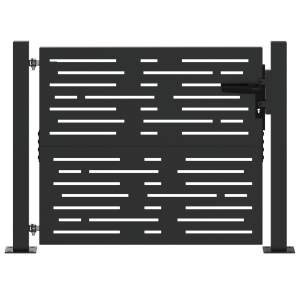 Portão de Jardim Preto 105 x 100 cm Aço com Revestimento em Pó H