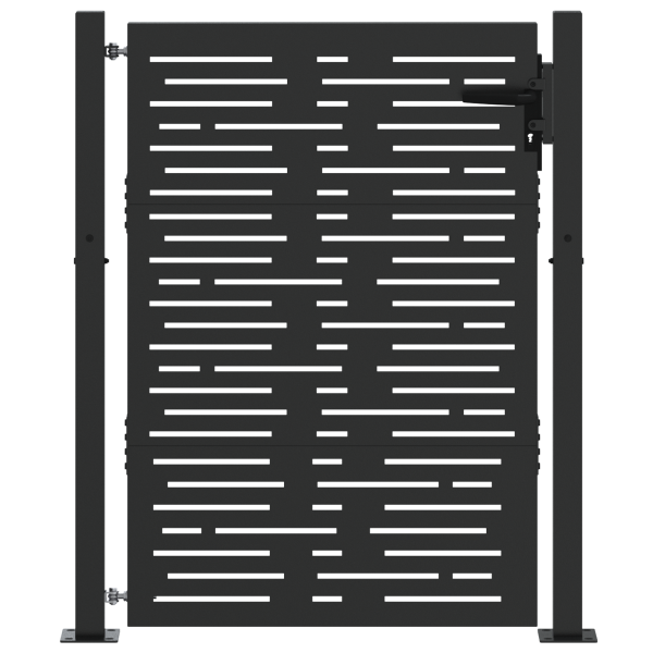 Portão de Jardim Preto 105 x 150 cm Aço com Revestimento em Pó M 2