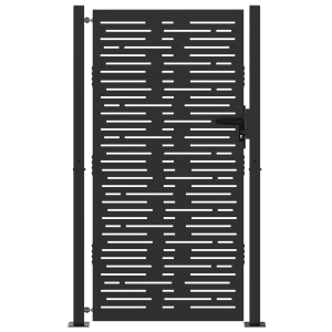 Portão de Jardim Preto 105 x 200 cm Aço com Revestimento em Pó H