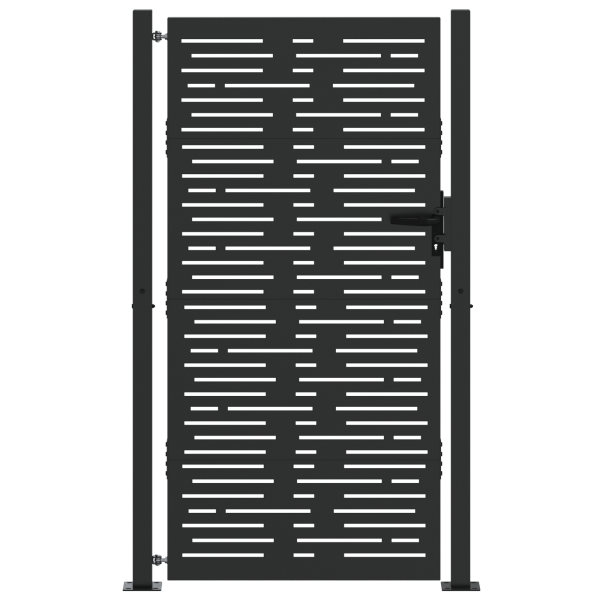 Puerta de jardín con cerradura Negro 105 x 200 cm M 2