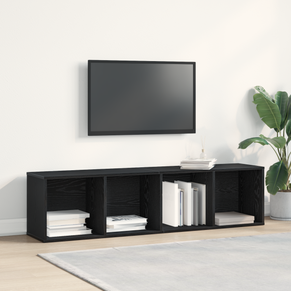 Gabinete de Livro/TV Carvalho Preto 36x30x143 cm M 3