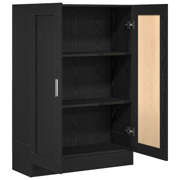 Estante librería madera ingeniería roble negro 82.5x30.5x115 cm M 5