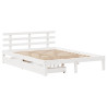 Estrutura de cama com gavetas 120x190 cm pinho maciço branco 3
