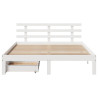 Estrutura de cama com gavetas 120x190 cm pinho maciço branco 4