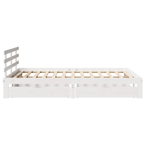 Estrutura de cama com gavetas 120x190 cm pinho maciço branco M 5