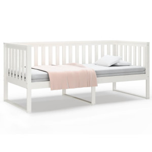 Sofá-cama sem colchão 90x200 cm madeira de pinho maciça branco H