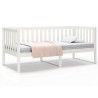 Sofá cama sin colchón madera maciza de pino blanco 90x200 cm 2