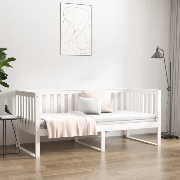Sofá-cama sem colchão 90x200 cm madeira de pinho maciça branco M 4